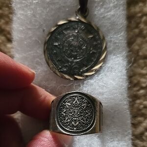 Women's Silver Ring and Pendant Set